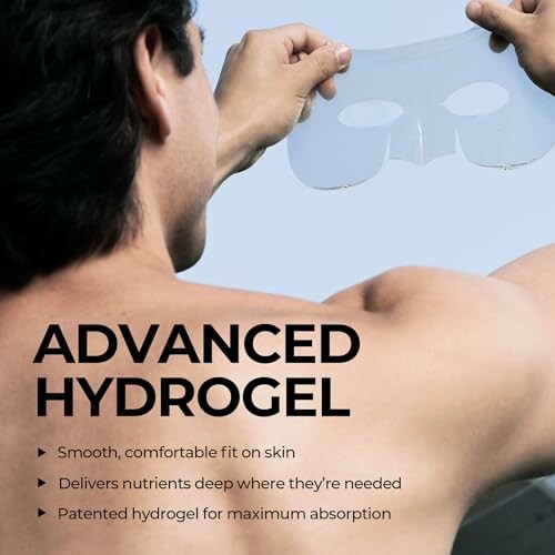 Person applying an advanced hydrogel mask.