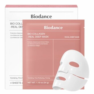 Biodance Bio Collagen Real Deep Mask packaging with mask sheet.