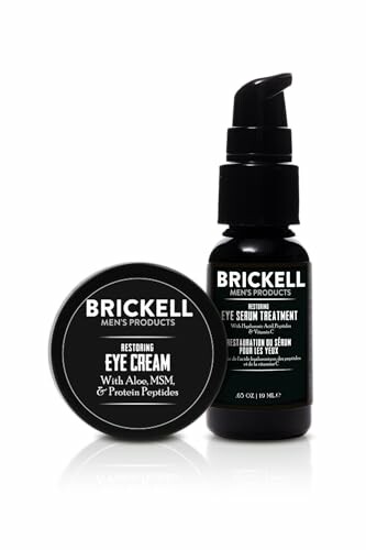 Brickell men's restoring eye cream and serum treatment for a youthful look.