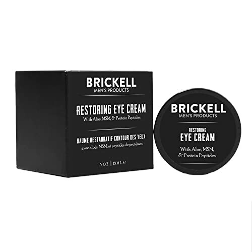 Brickell restoring eye cream with aloe, MSM, and protein peptides.