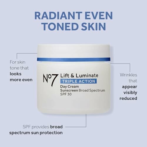 Close-up of No7 Lift & Luminate Triple Action Day Cream.