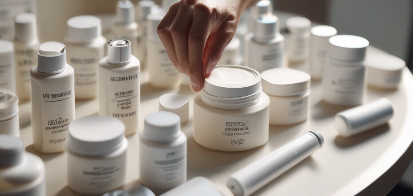 Applying skincare products