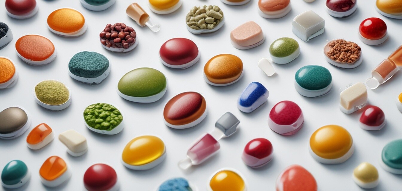 Variety of dietary supplements for anti-aging.